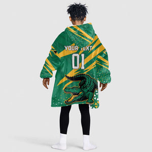 Custom Afro Jamaica Cricket Tallawahs Kid Wearable Blanket Hoodie Fi Wi Tallawahs Champions