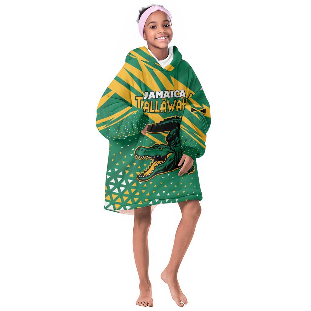 Custom Afro Jamaica Cricket Tallawahs Kid Wearable Blanket Hoodie Fi Wi Tallawahs Champions