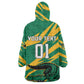 Custom Afro Jamaica Cricket Tallawahs Kid Wearable Blanket Hoodie Fi Wi Tallawahs Champions