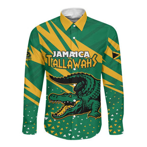 Custom Afro Jamaica Cricket Tallawahs Long Sleeve Button Shirt Fi Wi Tallawahs Champions