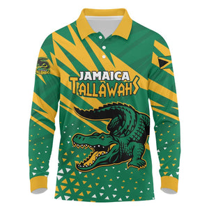 Custom Afro Jamaica Cricket Tallawahs Long Sleeve Polo Shirt Fi Wi Tallawahs Champions