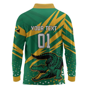 Custom Afro Jamaica Cricket Tallawahs Long Sleeve Polo Shirt Fi Wi Tallawahs Champions