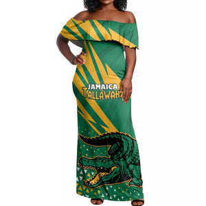 Custom Afro Jamaica Cricket Tallawahs Off Shoulder Maxi Dress Fi Wi Tallawahs Champions