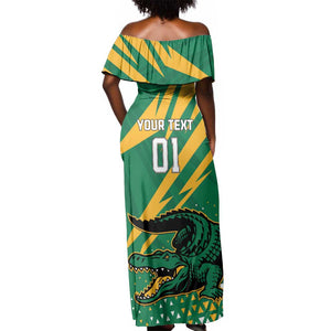 Custom Afro Jamaica Cricket Tallawahs Off Shoulder Maxi Dress Fi Wi Tallawahs Champions