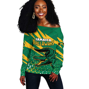 Custom Afro Jamaica Cricket Tallawahs Off Shoulder Sweater Fi Wi Tallawahs Champions