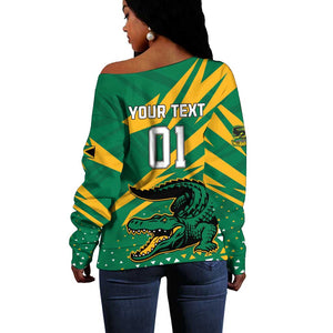 Custom Afro Jamaica Cricket Tallawahs Off Shoulder Sweater Fi Wi Tallawahs Champions