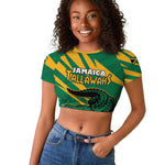 Custom Afro Jamaica Cricket Tallawahs Raglan Cropped T shirt Fi Wi Tallawahs Champions