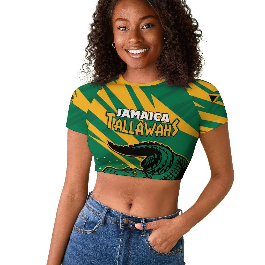 Custom Afro Jamaica Cricket Tallawahs Raglan Cropped T shirt Fi Wi Tallawahs Champions
