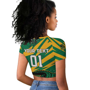 Custom Afro Jamaica Cricket Tallawahs Raglan Cropped T shirt Fi Wi Tallawahs Champions