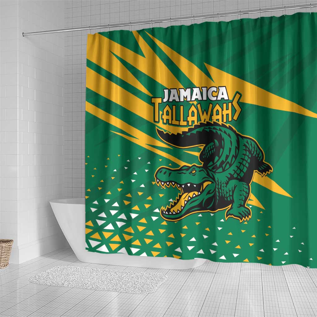 Afro Jamaica Cricket Tallawahs Shower Curtain Fi Wi Tallawahs Champions