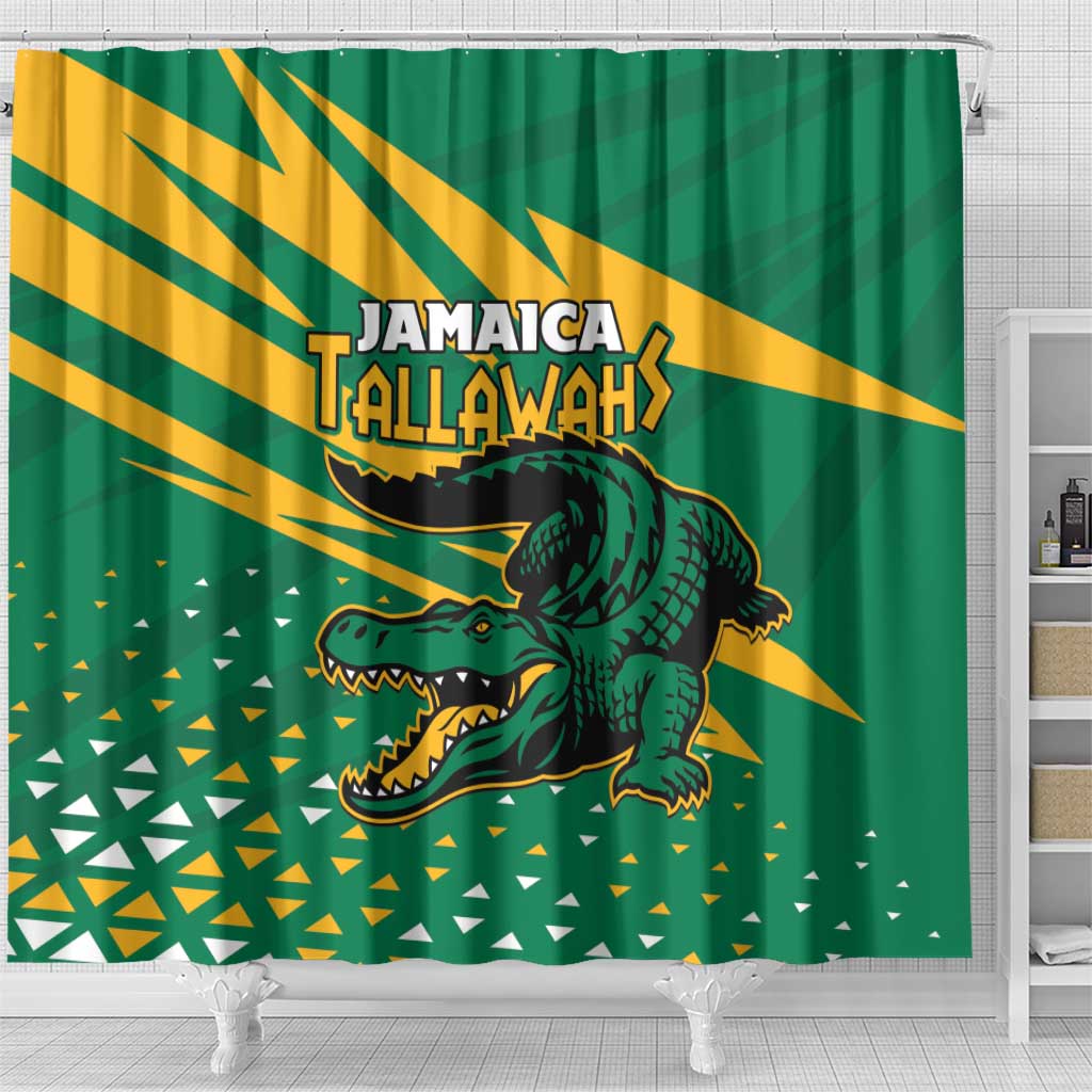Afro Jamaica Cricket Tallawahs Shower Curtain Fi Wi Tallawahs Champions
