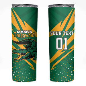 Custom Afro Jamaica Cricket Tallawahs Skinny Tumbler Fi Wi Tallawahs Champions