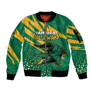 Custom Afro Jamaica Cricket Tallawahs Sleeve Zip Bomber Jacket Fi Wi Tallawahs Champions