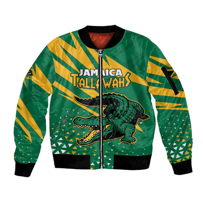 Custom Afro Jamaica Cricket Tallawahs Sleeve Zip Bomber Jacket Fi Wi Tallawahs Champions