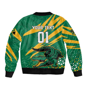 Custom Afro Jamaica Cricket Tallawahs Sleeve Zip Bomber Jacket Fi Wi Tallawahs Champions