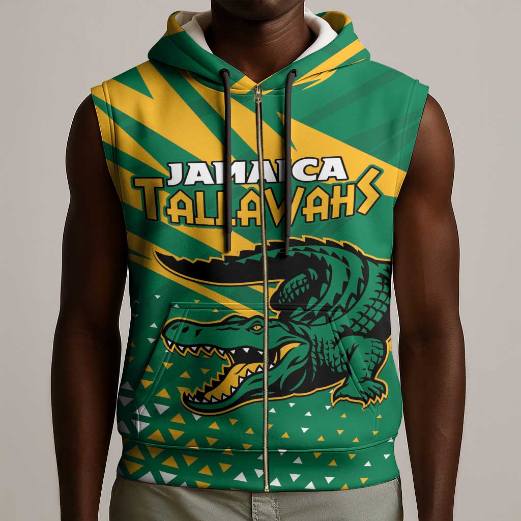 Custom Afro Jamaica Cricket Tallawahs Sleeveless Zip Hoodie Fi Wi Tallawahs Champions - African Pride