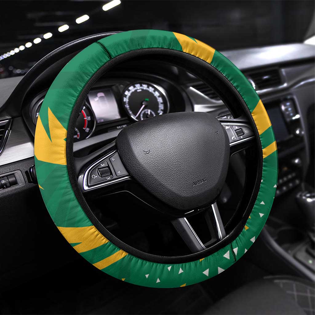 Afro Jamaica Cricket Tallawahs Steering Wheel Cover Fi Wi Tallawahs Champions