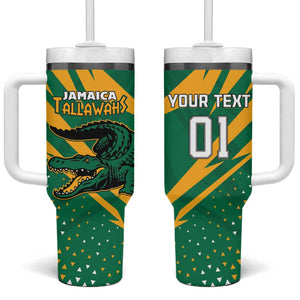 Custom Afro Jamaica Cricket Tallawahs Tumbler With Handle Fi Wi Tallawahs Champions