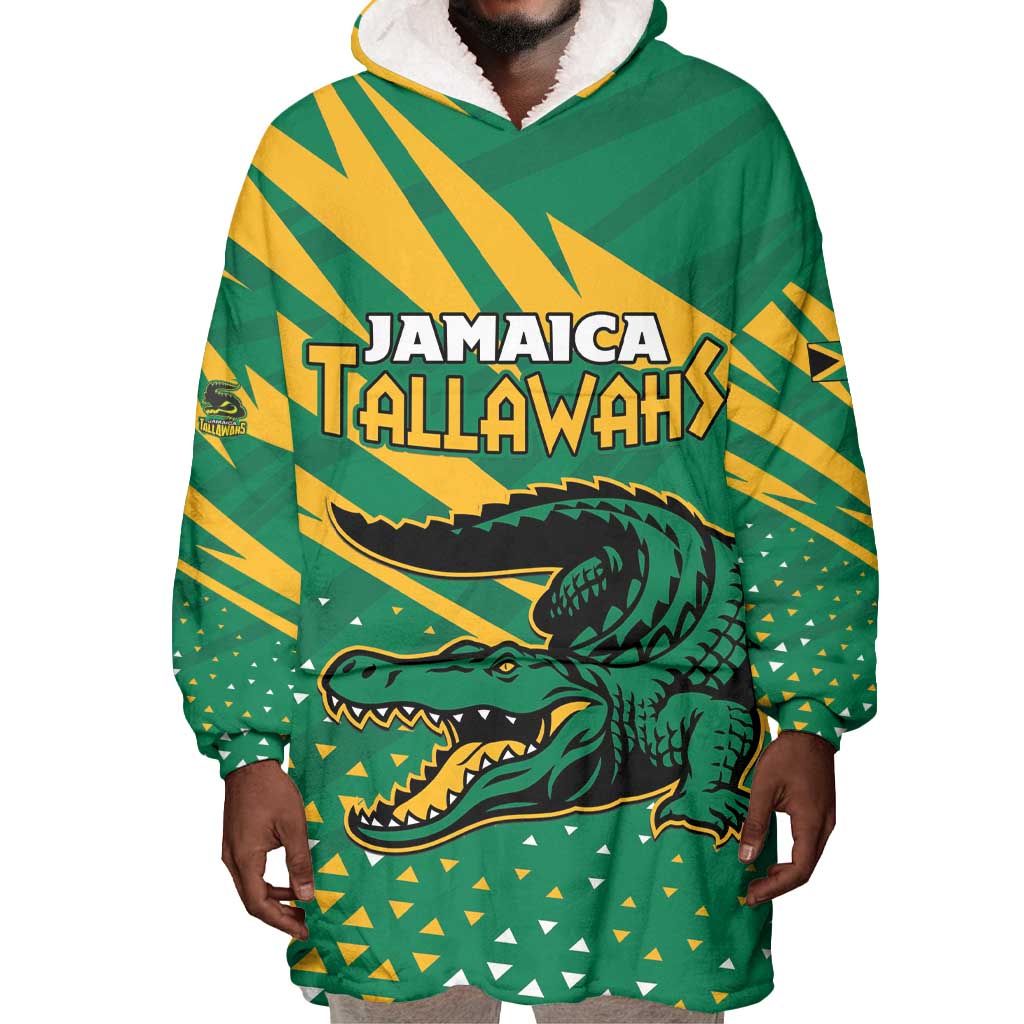 Custom Afro Jamaica Cricket Tallawahs Wearable Blanket Hoodie Fi Wi Tallawahs Champions
