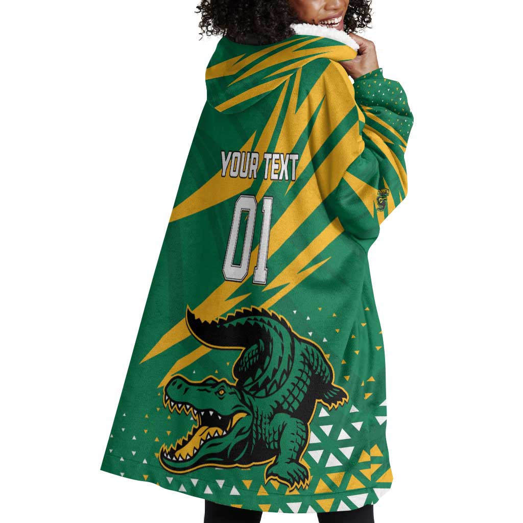 Custom Afro Jamaica Cricket Tallawahs Wearable Blanket Hoodie Fi Wi Tallawahs Champions
