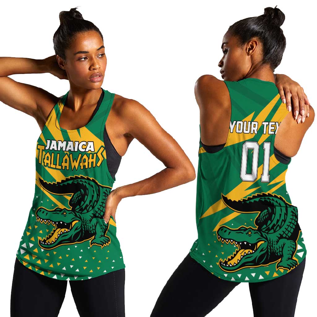 Custom Afro Jamaica Cricket Tallawahs Women Racerback Tank Fi Wi Tallawahs Champions