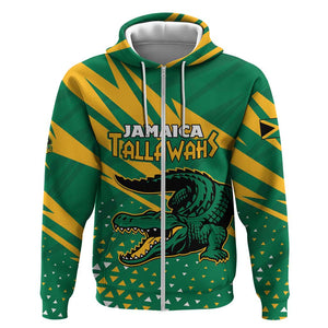 Custom Afro Jamaica Cricket Tallawahs Zip Hoodie Fi Wi Tallawahs Champions