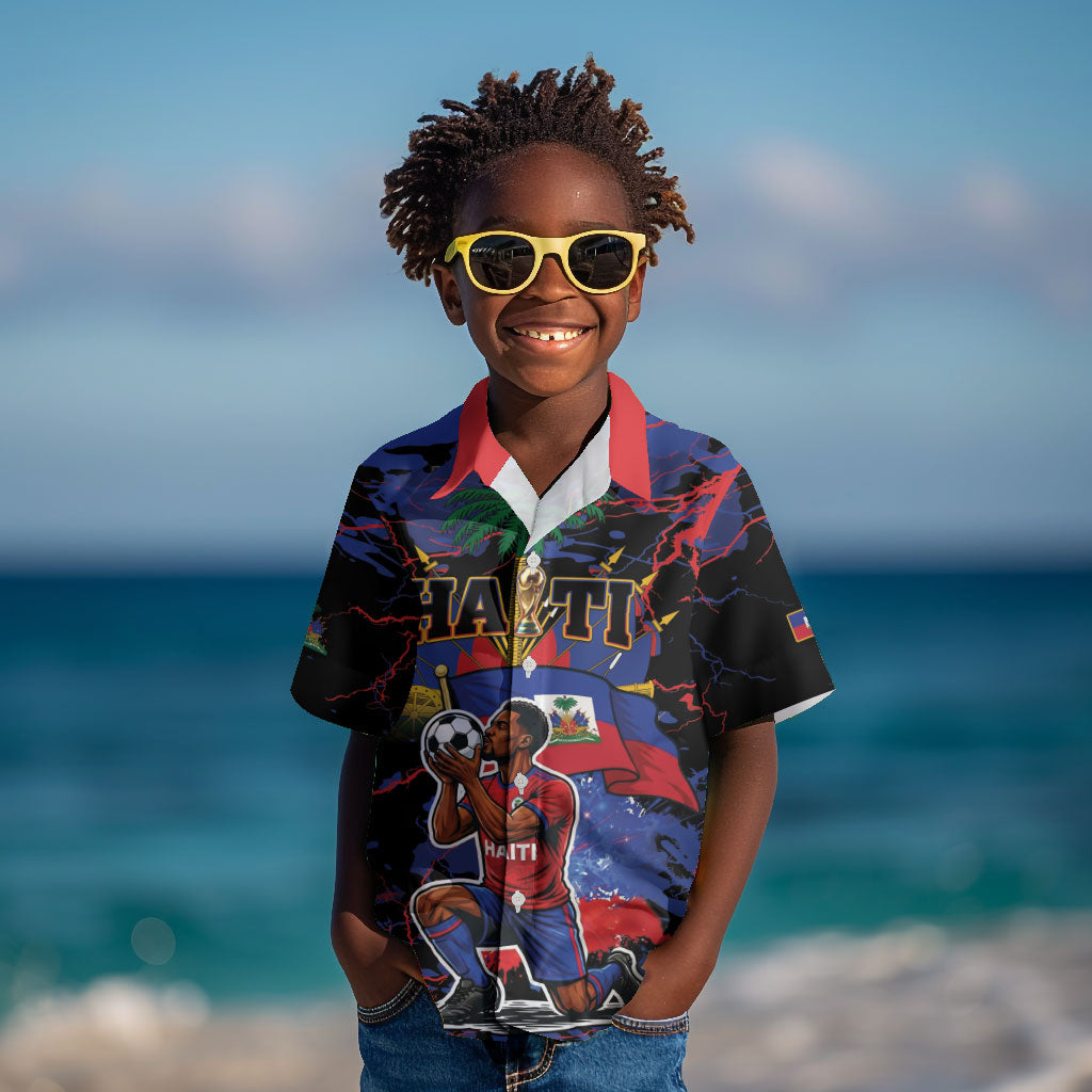 Personalized Haiti Soccer Pride Kid Hawaiian Shirt Ayiti Nan Mondyal 2026