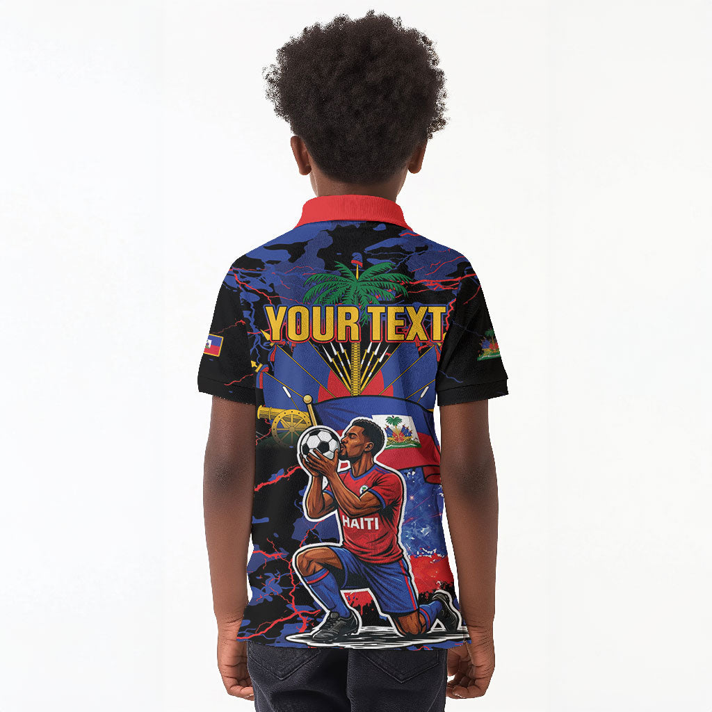 Personalized Haiti Soccer Pride Kid Polo Shirt Ayiti Nan Mondyal 2026