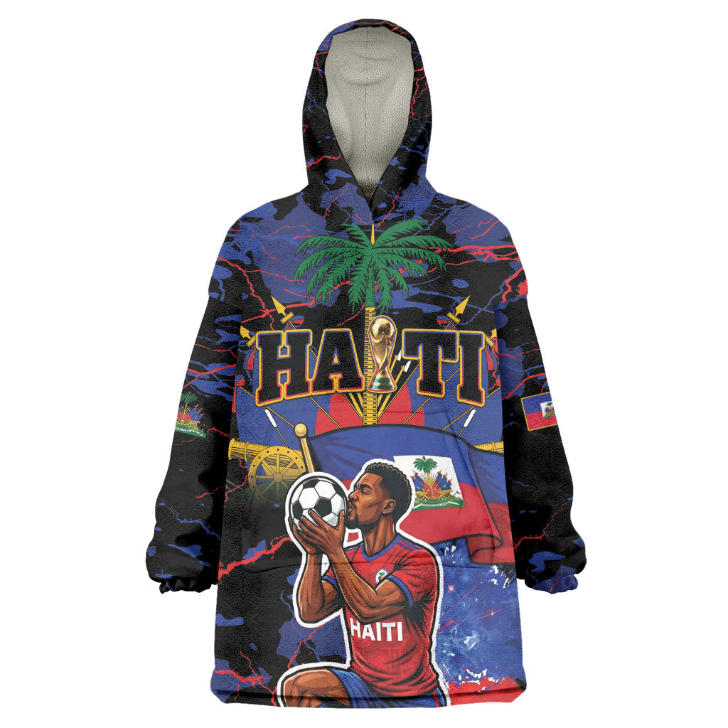 Personalized Haiti Soccer Pride Kid Wearable Blanket Hoodie Ayiti Nan Mondyal 2026
