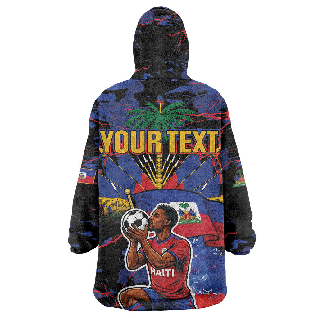 Personalized Haiti Soccer Pride Kid Wearable Blanket Hoodie Ayiti Nan Mondyal 2026
