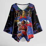 Personalized Haiti Soccer Pride Kimono Sleeve Blouse Ayiti Nan Mondyal 2026