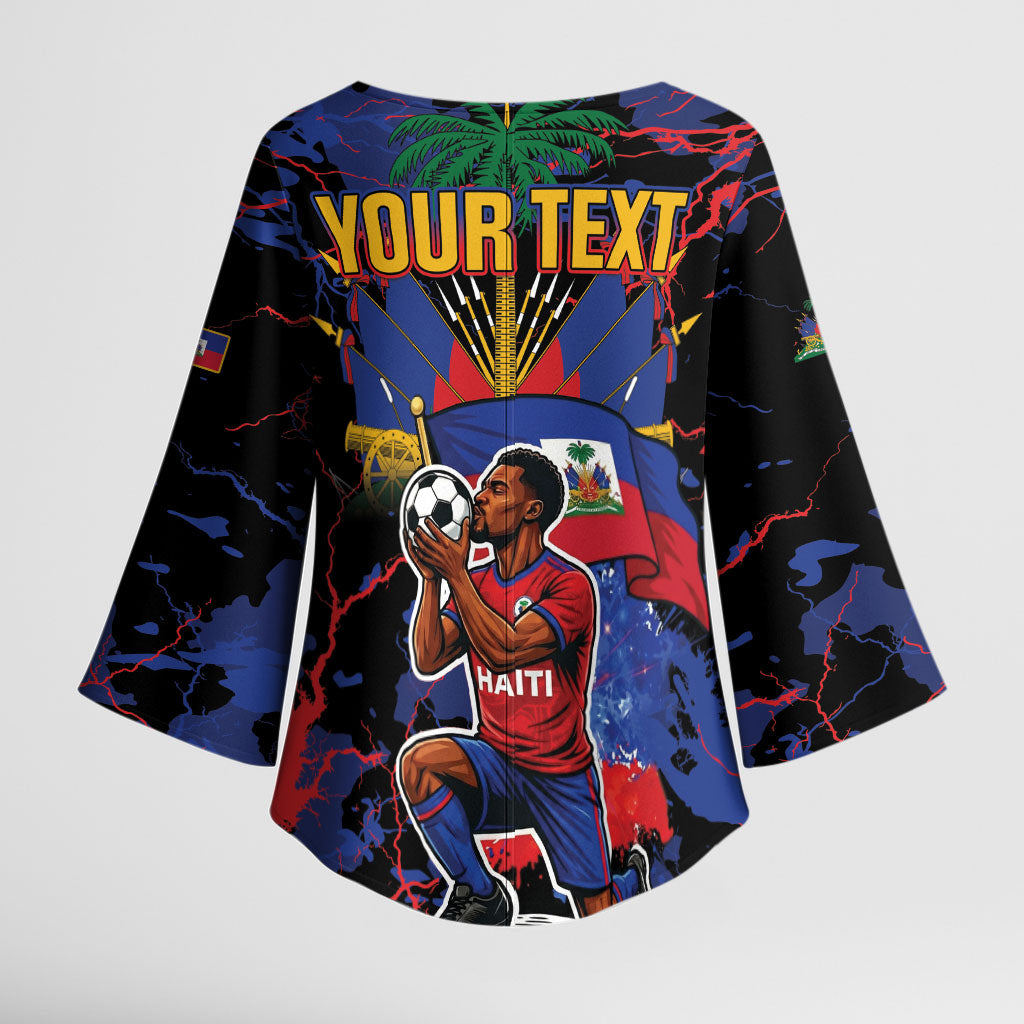 Personalized Haiti Soccer Pride Kimono Sleeve Blouse Ayiti Nan Mondyal 2026