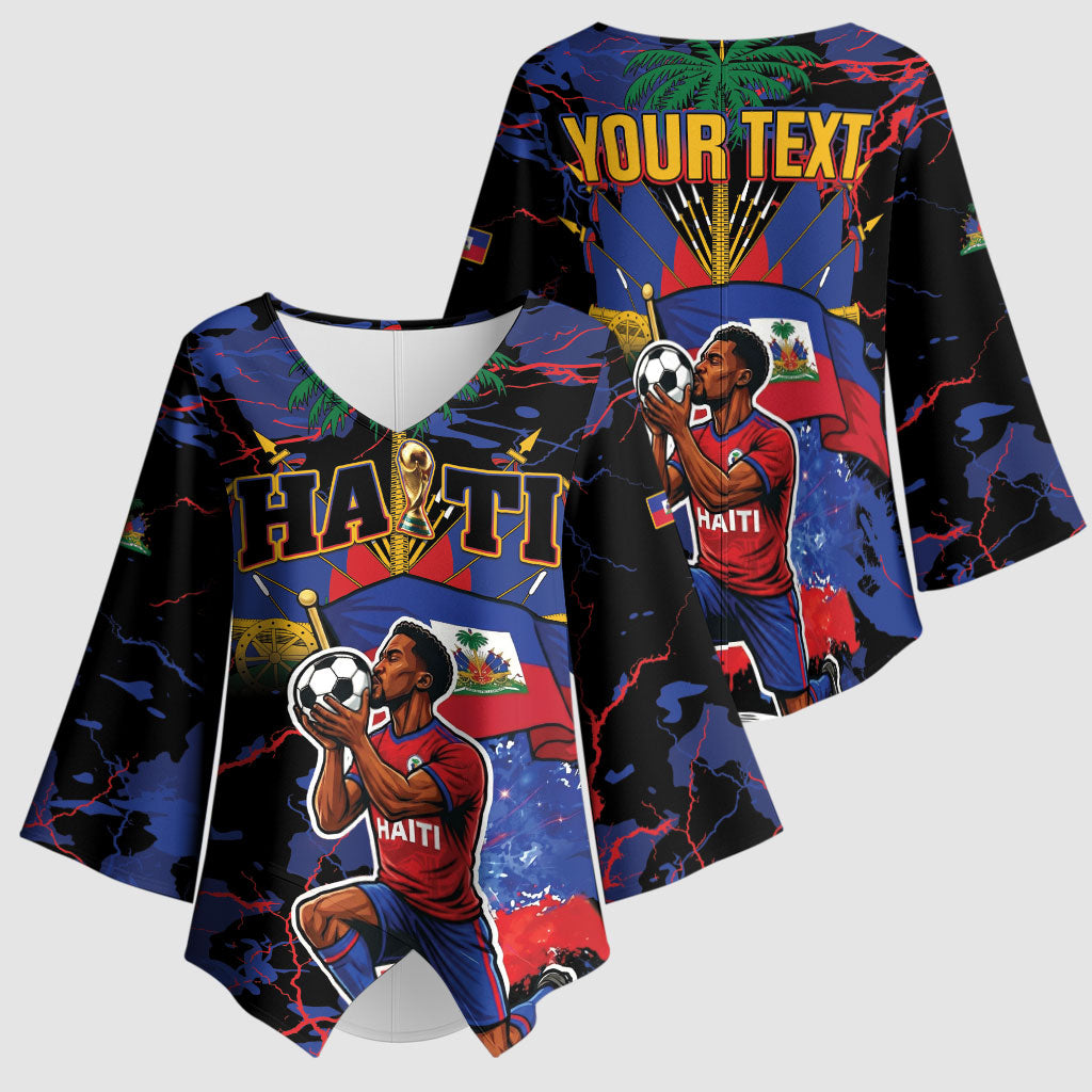 Personalized Haiti Soccer Pride Kimono Sleeve Blouse Ayiti Nan Mondyal 2026