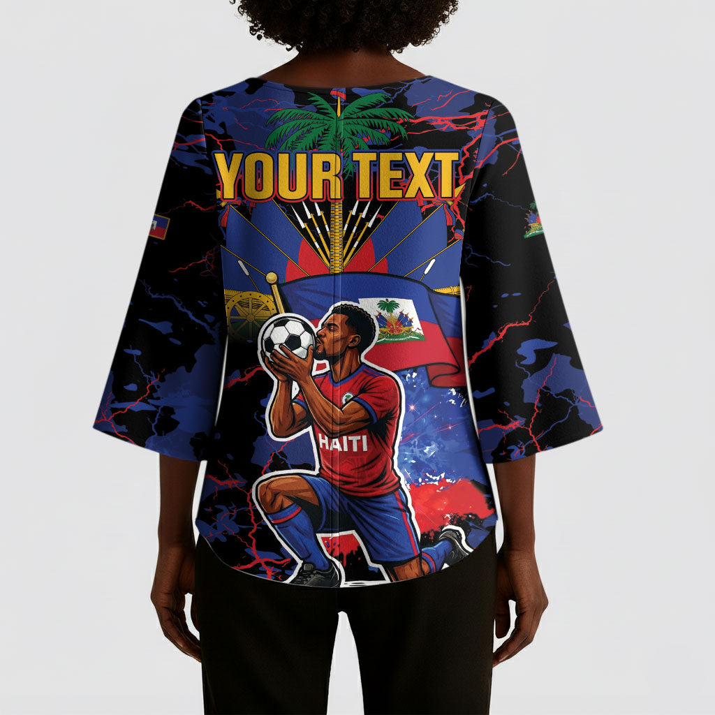 Personalized Haiti Soccer Pride Kimono Sleeve Blouse Ayiti Nan Mondyal 2026