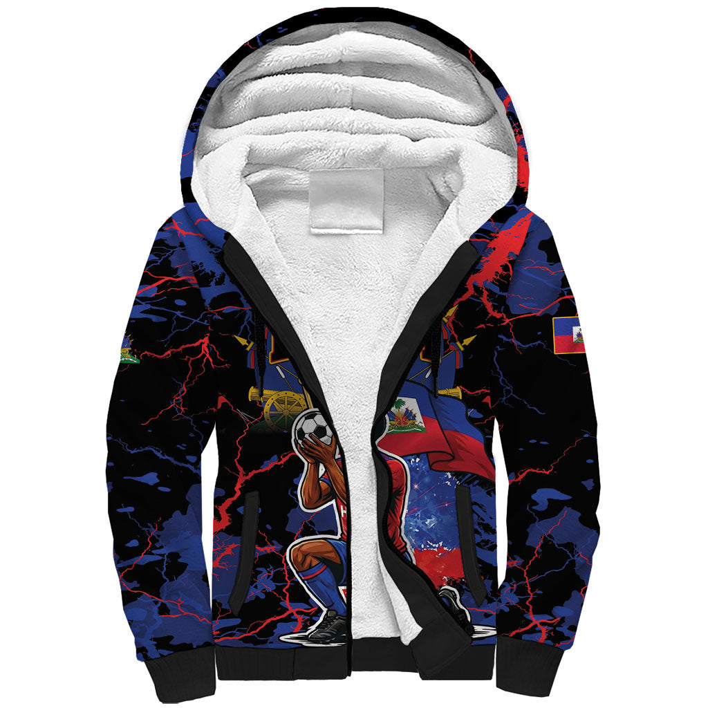 Personalized Haiti Soccer Pride Sherpa Hoodie Ayiti Nan Mondyal 2026