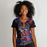 Personalized Haiti Soccer Pride Women V-Neck T-Shirt Ayiti Nan Mondyal 2026