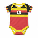 Uganda Flag Stylized Baby Onesie Jamhuri ya Uganda