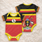Uganda Flag Stylized Baby Onesie Jamhuri ya Uganda