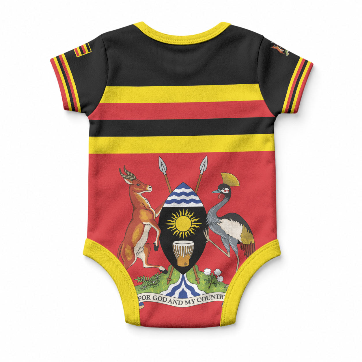 Uganda Flag Stylized Baby Onesie Jamhuri ya Uganda