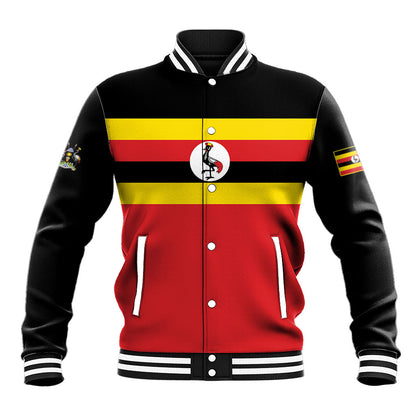Uganda Flag Stylized Baseball Jacket Jamhuri ya Uganda