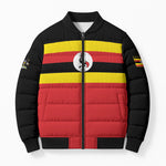 Uganda Flag Stylized Bomber Puffer Jacket Jamhuri ya Uganda