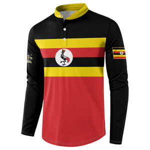 Uganda Flag Stylized Button Sweatshirt Jamhuri ya Uganda