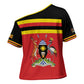 Uganda Flag Stylized Cross Shoulder Shirt Jamhuri ya Uganda