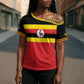 Uganda Flag Stylized Cross Shoulder Shirt Jamhuri ya Uganda