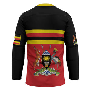 Uganda Flag Stylized Hockey Jersey Jamhuri ya Uganda