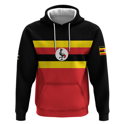 Uganda Flag Stylized Hoodie Jamhuri ya Uganda