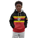 Uganda Flag Stylized Kid Hoodie Jamhuri ya Uganda