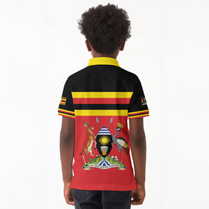 Uganda Flag Stylized Kid Polo Shirt Jamhuri ya Uganda