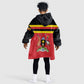 Uganda Flag Stylized Kid Wearable Blanket Hoodie Jamhuri ya Uganda