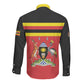 Uganda Flag Stylized Long Sleeve Button Shirt Jamhuri ya Uganda